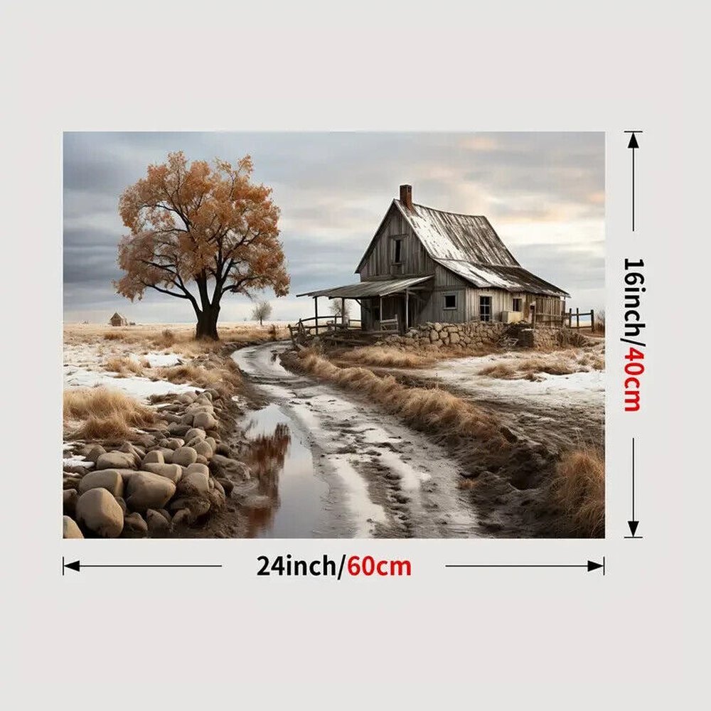 Scenic Rustic Farmhouse Canvas Print Framed 16" x 24" Wall Art Home & Garden:Home Décor:Posters & Prints Style Your Walls